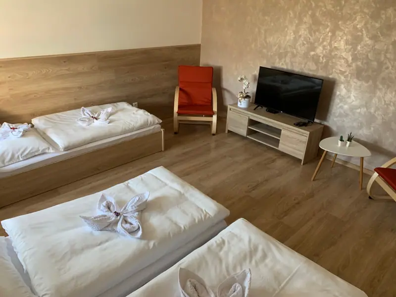 Bright room with separate beds